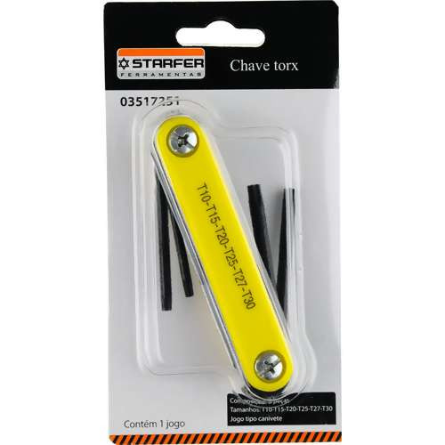 Chave Torx T10/T30 Jogo C/6 Pçs - Starfer