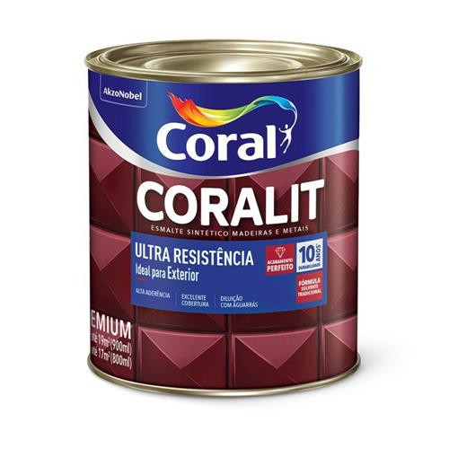 Esmalte Sintético Coralit Acetinado Cor Branco 900ml - Coral 
