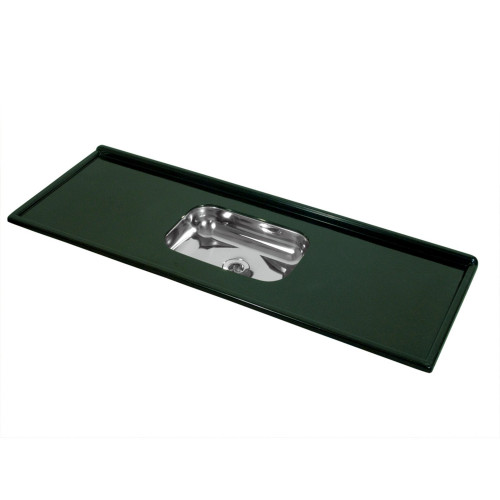 Pia para Balcão de Cozinha com Bojo Inox 160x54cm Verde Romano - Decoralita