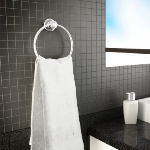 Porta Toalha Argola Inox Silver JAIS - Japi