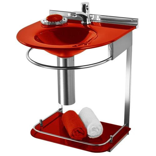 Lavabo Cris Mold Vermelho 50x46x62,5cm 973 - Cris-Metal