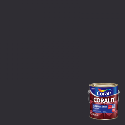 Tinta Esmalte Sintético Fosco Coralit Cor Preto 3,6L - Coral