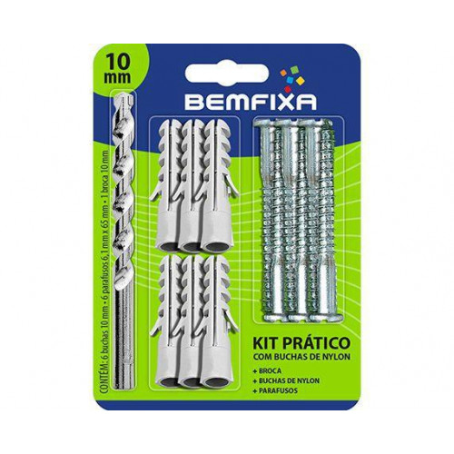 Kit Prático com Bucha Universal 6mm 3372 - Bemfixa 