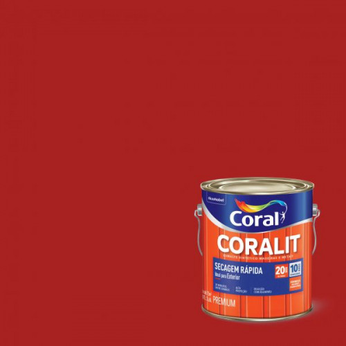 Tinta Esmalte Sintético Secagem Rápida Coralit Vermelho 112,5ml - Coral 