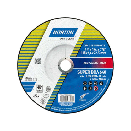 Disco de Desbaste para Aço Super BDA 640 7x1/4x7/8 - Norton