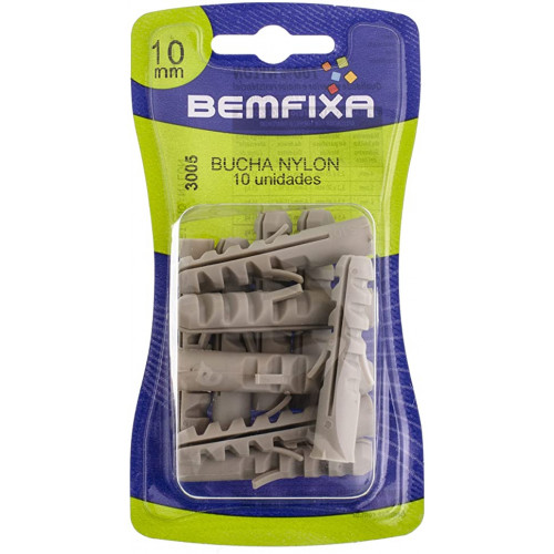 Kit com 10 Buchas de Nylon 10mm 3005 - Bemfixa 