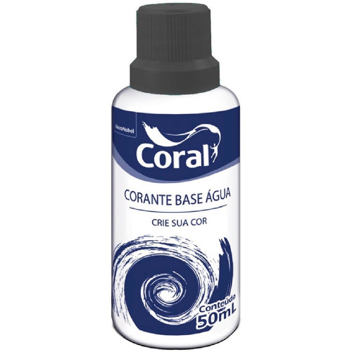 Corante Líquido Base de Água Cor Preto 50ml - Coral