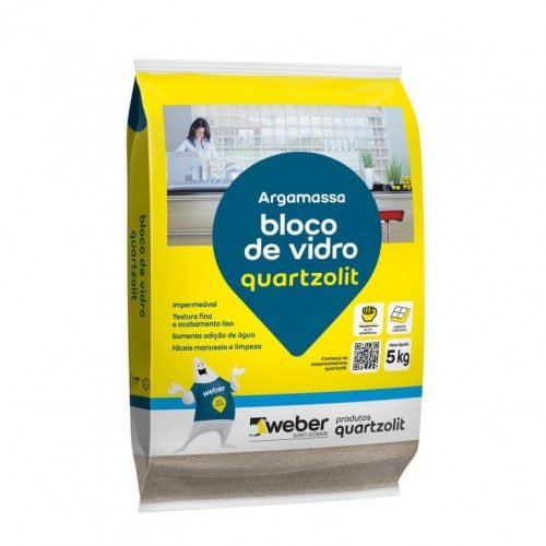 Argamassa Bloco Vidro Branco 5kg - Quartzolit