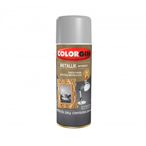 Tinta Spray Metallik Prata 350ml 53 - Colorgin