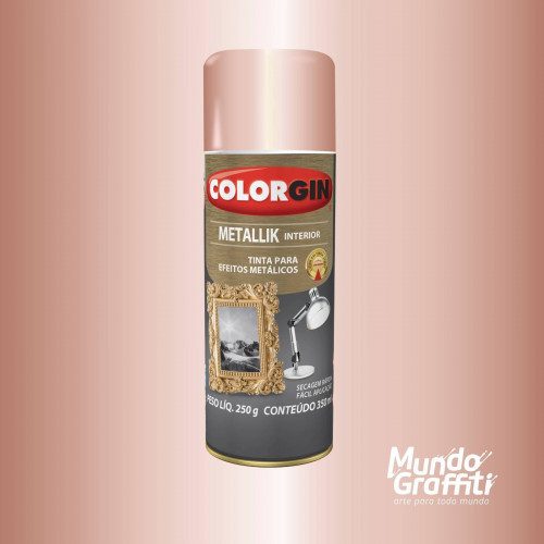Tinta Spray Metallik 056 Rose Gold 350ml - Colorgin