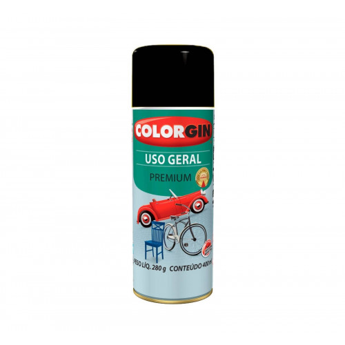 Tinta Spray Uso Geral Preto Fosco 400ml 54001 - Colorgin