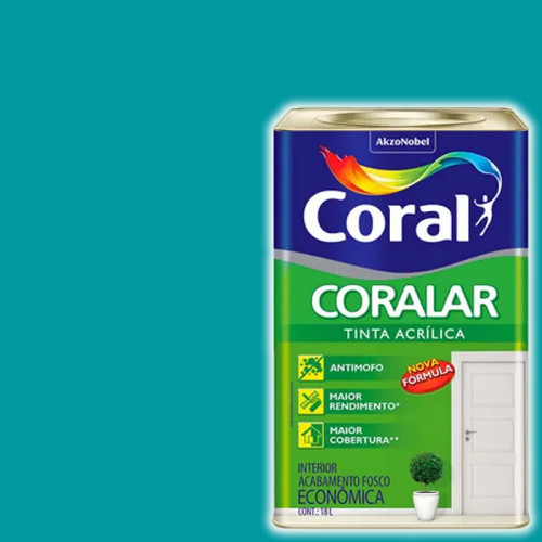 Tinta Coralar Econômica Acrílica Fosco Pavão 18L - Coral