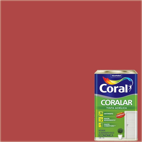 Tinta Coralar Econômica Acrílica Fosco Rubi 18L - Coral
