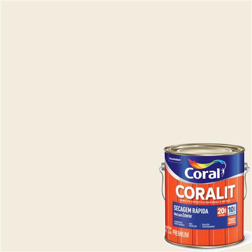 Tinta Esmalte Coralit Secagem Rápida Sintético Brilhante Branco 3,6L - Coral