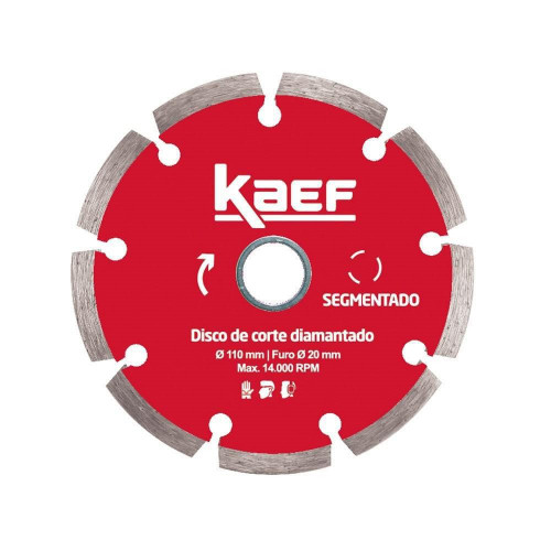Disco Diamantado Segmentado 110mm Kaef - Cortag