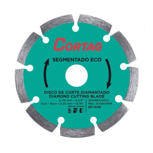 Disco Diamantado Segmentado Eco 110mm - Cortag 