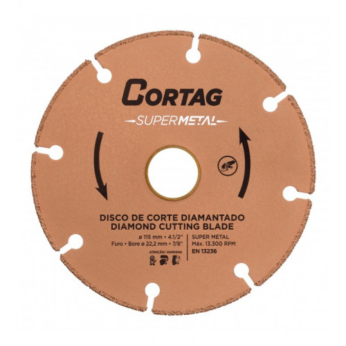 Disco Diamantado Super Metal 115mm X 22,2mm - Cortag 