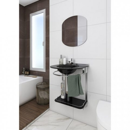 Lavabo Cris Mold Preto 50x46x62,5 972 - Cris-Metal