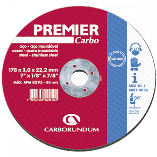 Disco Corte N/Fer Premier 178x3,0x22,2 - Carborundum 