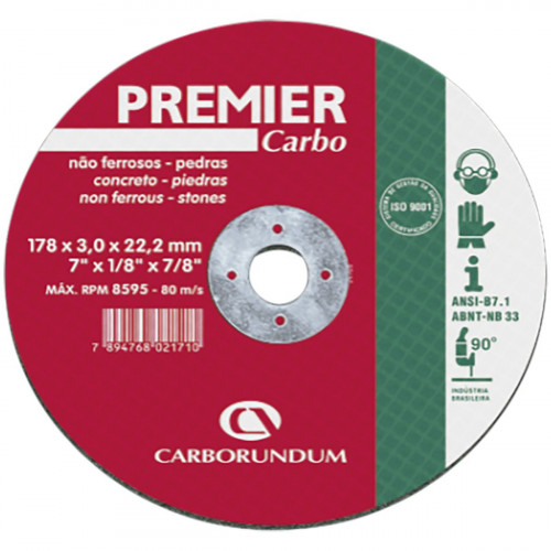 Disco Corte Met Premier 178x3,0x22,22 - Carborundum 
