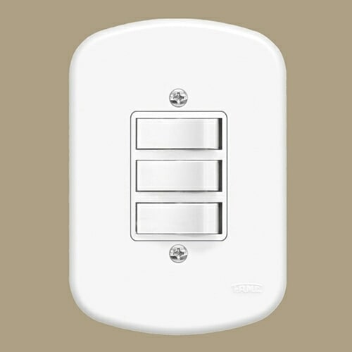 3 Interruptores Simples 10A/250V Blanc - Fame