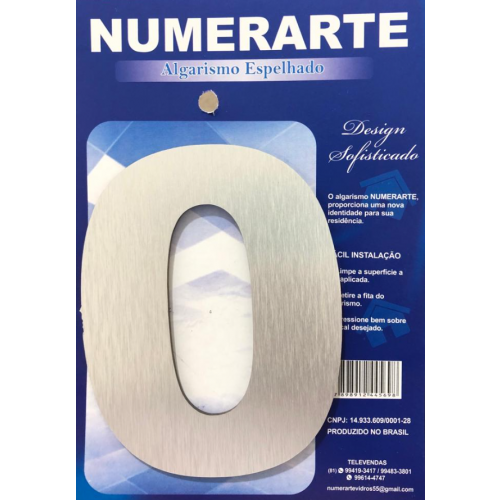 Algarismo Acm Prata Nº 0 - Numerarte