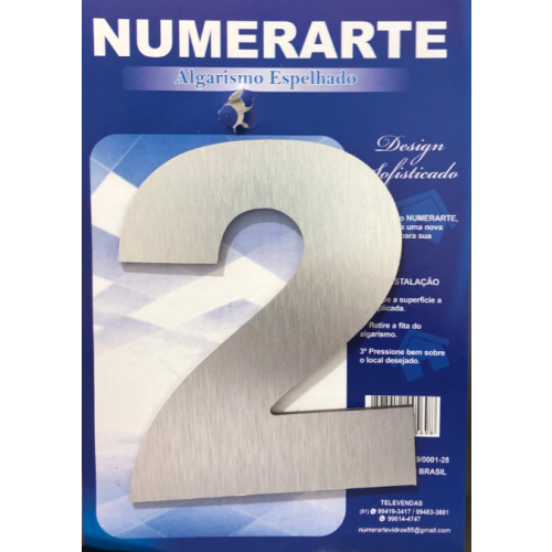 Algarismo Acm Prata Nº 2 - Numerarte