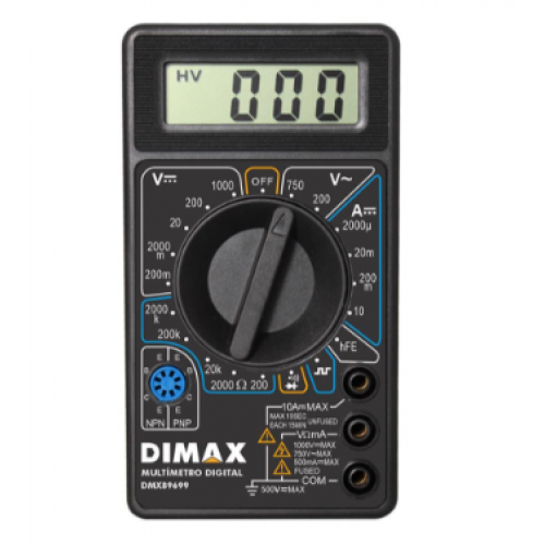 Multímetro Digital 10A BAT9V 1000V - Dimax