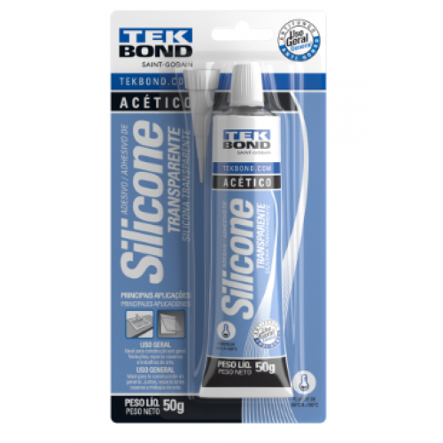 Adesivo Silicone Acético Transparente 50g - Tekbond 