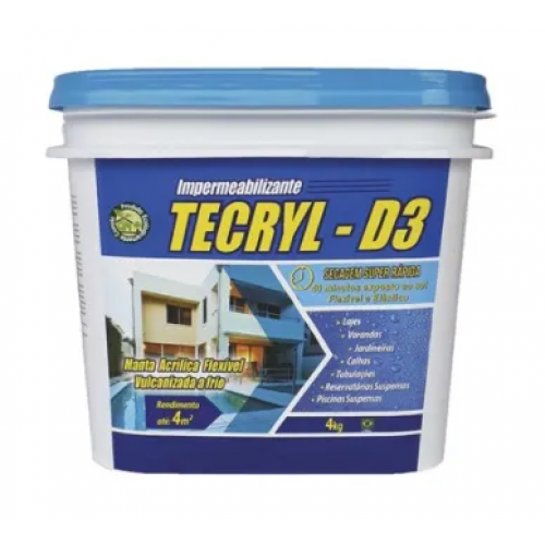 Impermeabilizante D-3 Azul  4.0 Kg - Tecryl