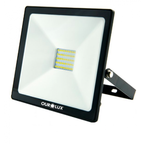 Projetor Led Slim 30W 6500K Biv Preto 03263 - Ourolux