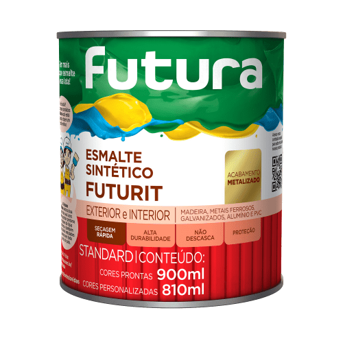 Esmalte Sintético Metálico Futurit Amarelo Ouro 0,9l - Futura