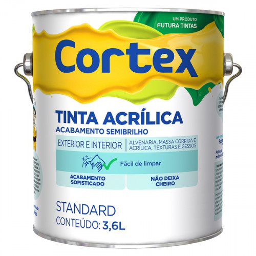 Tinta Acrílica Standard Cortex Semibrilho Branco 3,6L - Futura