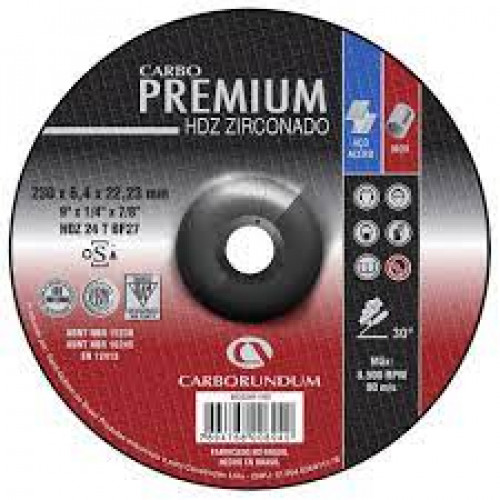 Disco Desbaste M Premier 9"X1/4x7/8" - Carborundum 