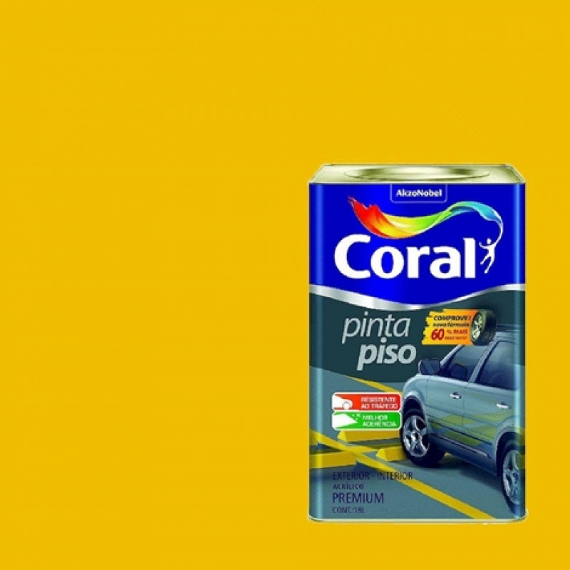 Tinta Coral Acrílica Pinta Piso Cor Amarelo Demarcação 18L