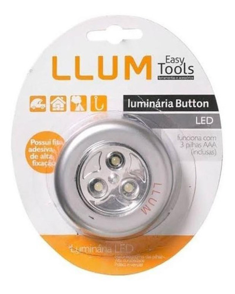 Liuminária Button 3 Leds Cinza - Llum