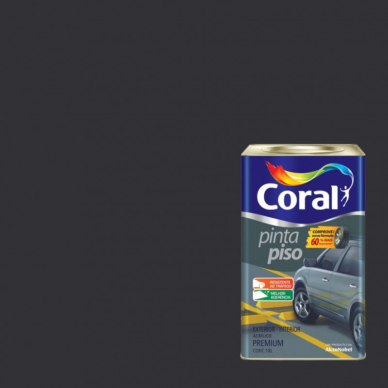 Tinta Acrílica Pinta Piso Cor Preto 18L - Coral