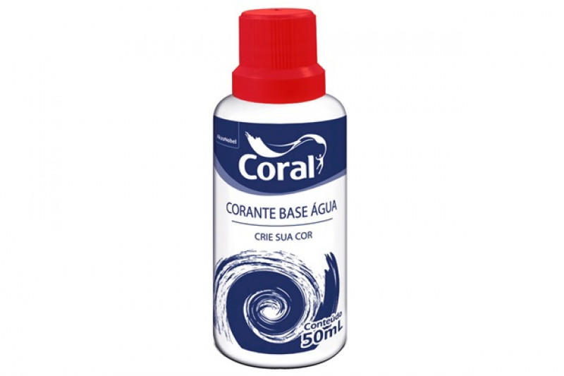 Corante Líquido Base de Água Cor Vermelho 50ml - Coral 