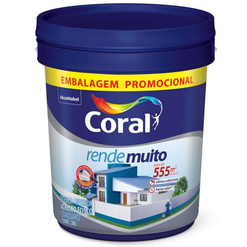 Tinta Rende Muito Cor Branco Balde 20L - Coral