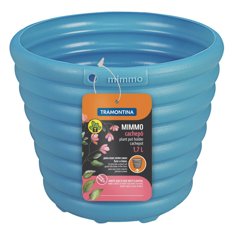 Vaso Mimmo em Plástico para Flores Azul 1,7 Litros 78125/152 - Tramontina