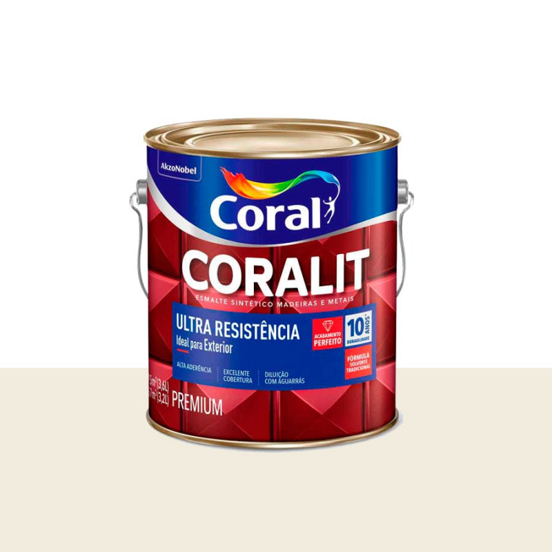 Tinta Esmalte Sintético Fosco Coralit Cor Branco 3,6L - Coral