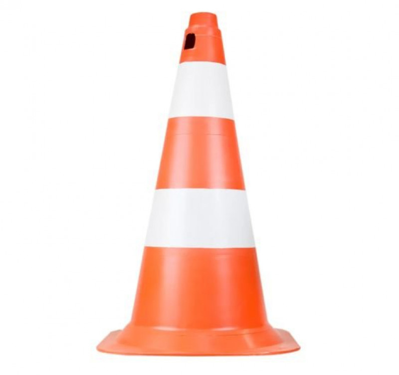 Cone para Sinalização 75cm Laranja/Branco - Novel 