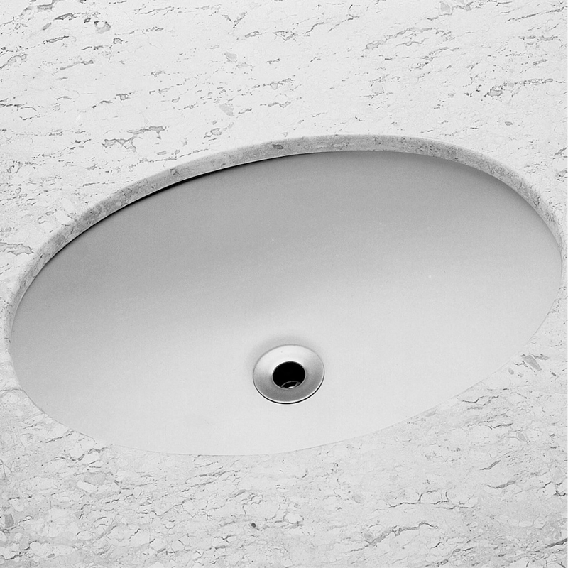 Cuba de Embutir Oval Pequena Branca 39x30cm - Celite