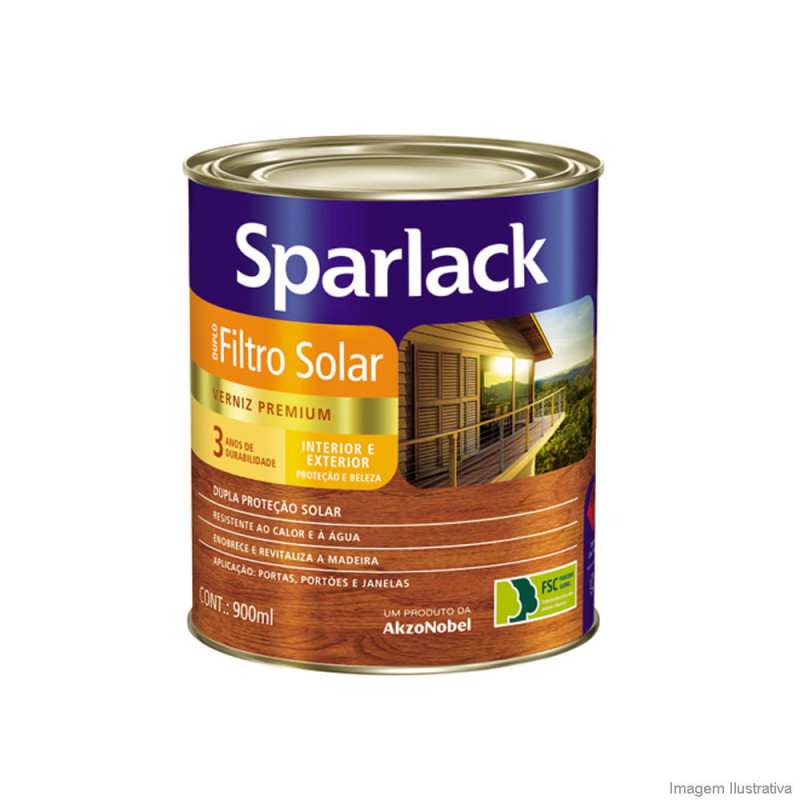 Verniz Duplo Filtro Solar Acetinado Natural 900ml - Sparlack