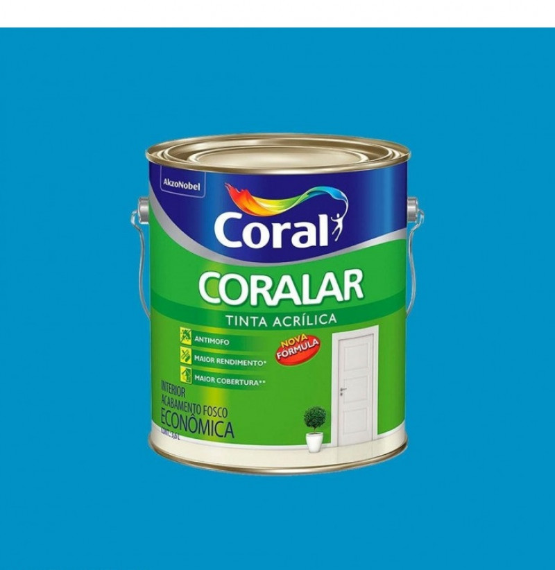 Tinta  Coralar Econômica Acrílica Fosco Oceano 3,6L - Coral