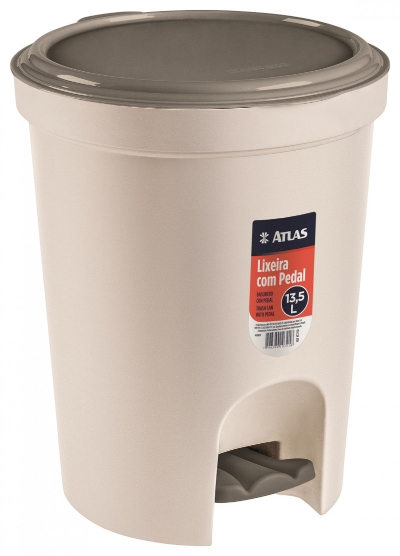 Lixeira com Pedal 13,5L - Atlas