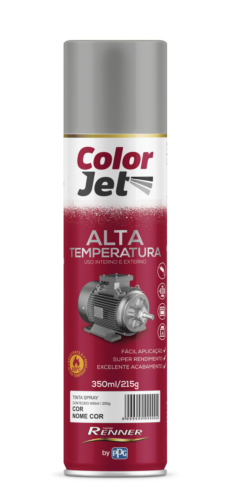 Tinta Alta Temperatura Alumínio 1651 350ml - Color Jet