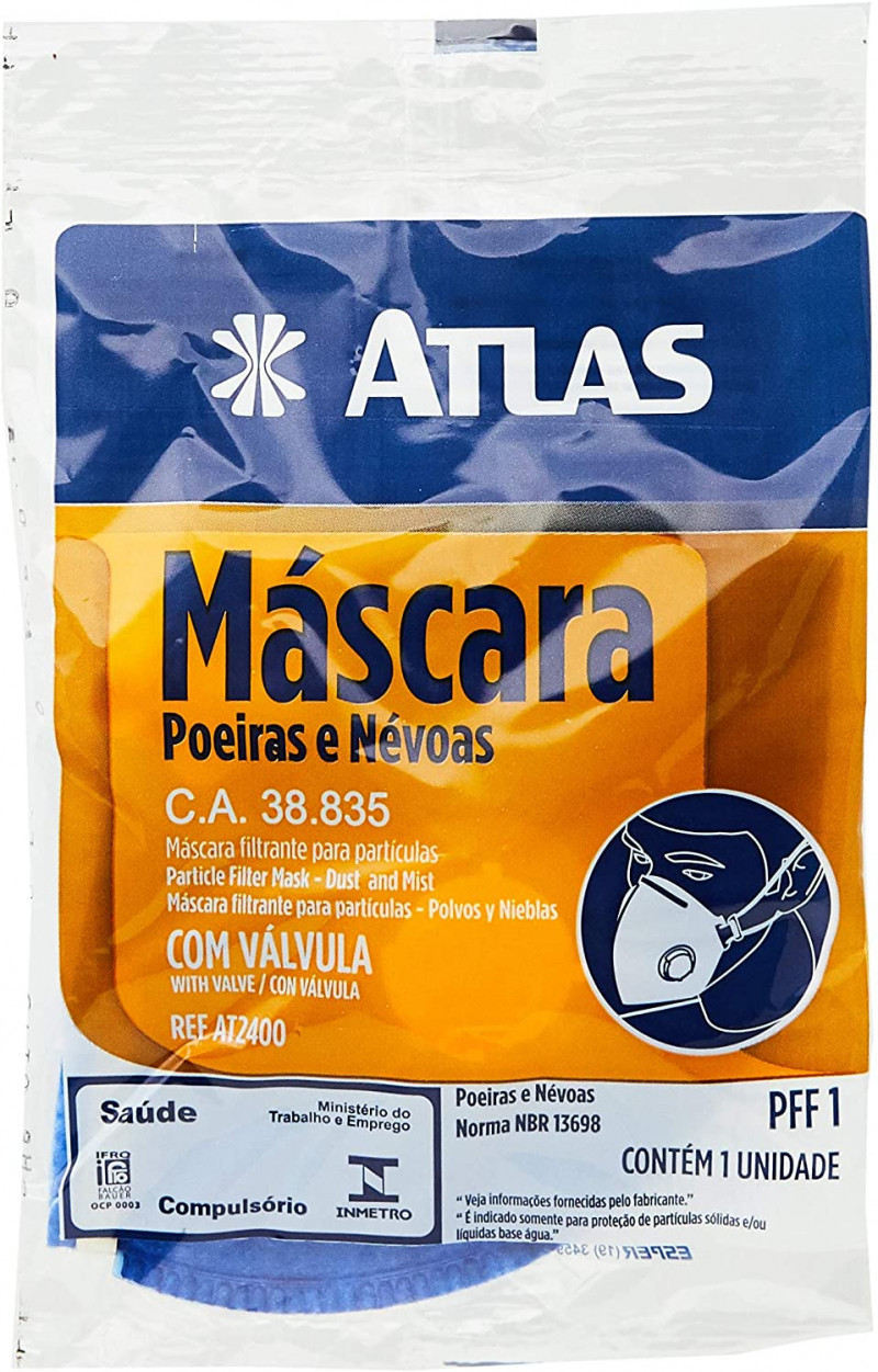 Máscara de Feltro com Válvula AT2400 - Atlas 