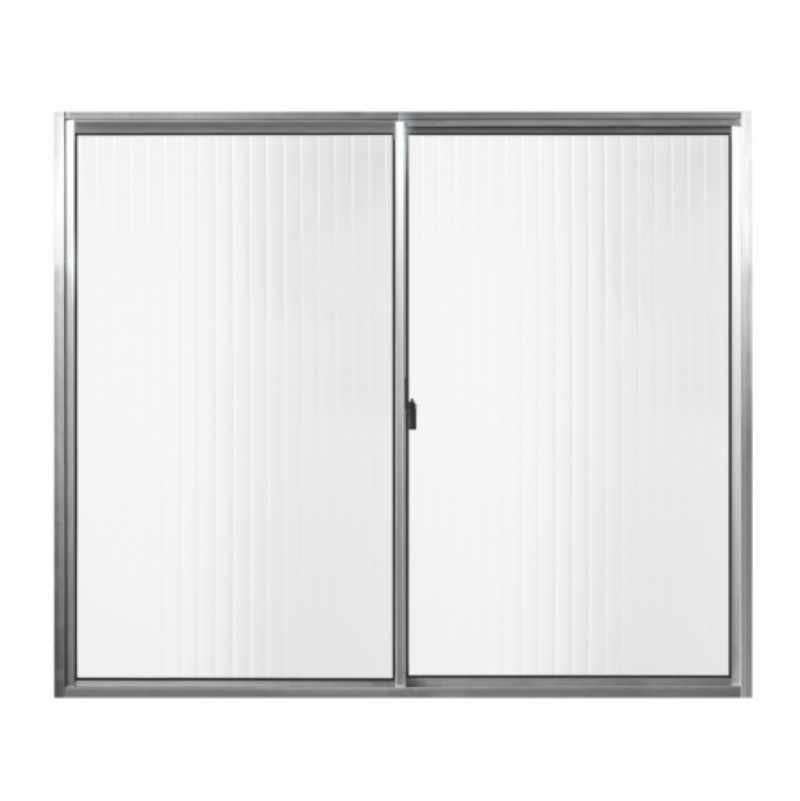 Janela Alumínio Natural Tropical Slim Vidro Canelado 100x80 - Aluvid