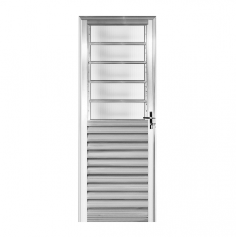 Porta de Abrir de Alumínio Basculante 210 x 80cm Lado Esquerdo - Aluvid